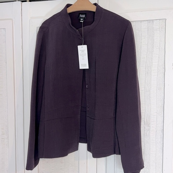 Eileen Fisher Rayon Jacket - Women's Size L NWT light weight silk sponge - Picture 1 of 7